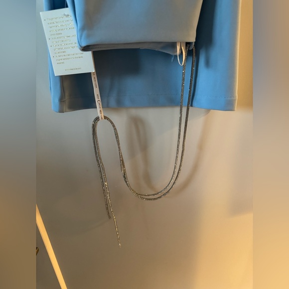 Miss Circle Baby Blue Crystal Strap Corset Top and Flare Pants size XXS (both) - Picture 7 of 9